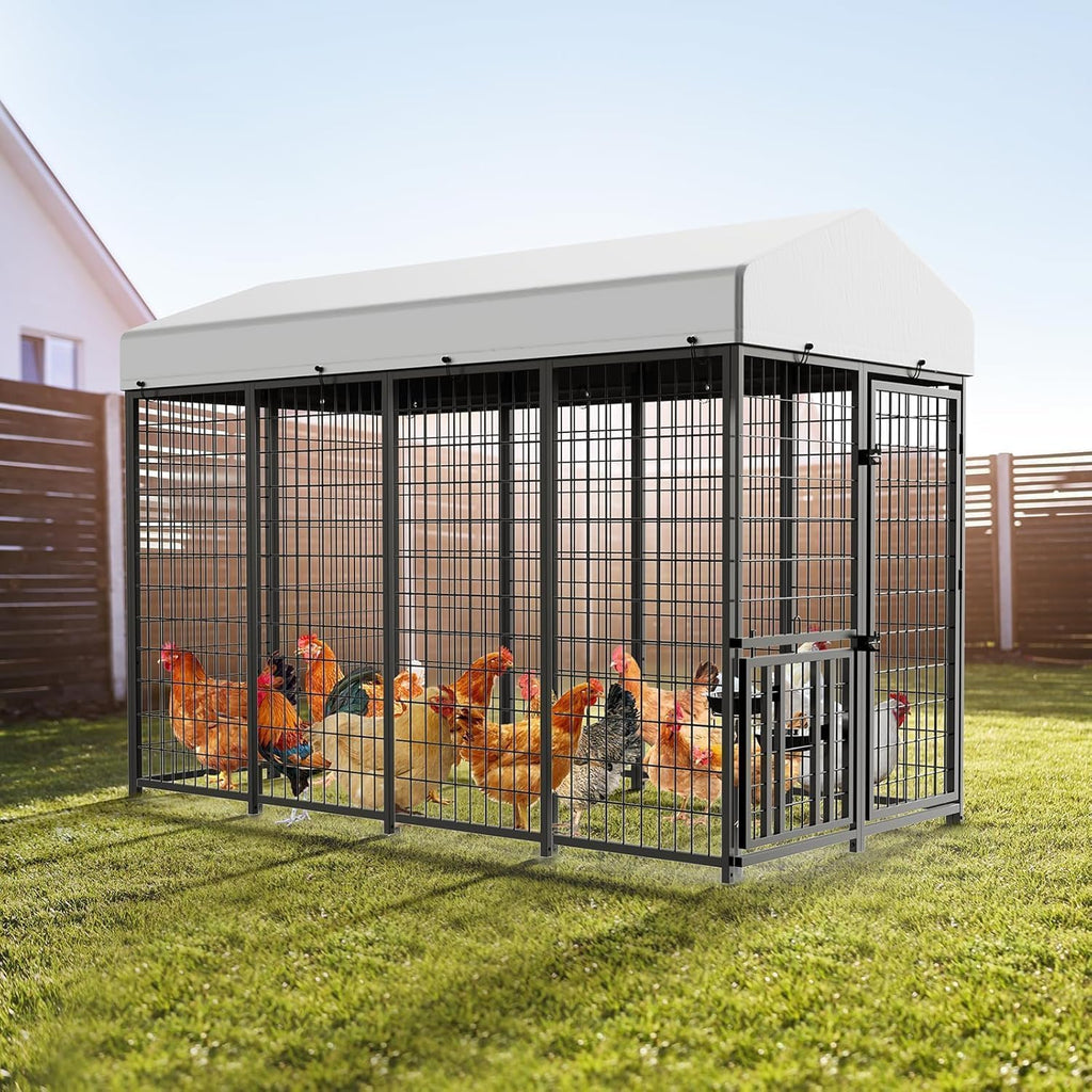 Advanced Series Metal Chicken Coop Run, 8L x 4W x 5.6H ft