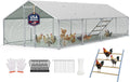 Extra Large Chicken Coop,26x10x6.6FT Metal Chicken Run for Yard with Feeding Door,Walk-in Chicken Pen,Outdoor Poultry