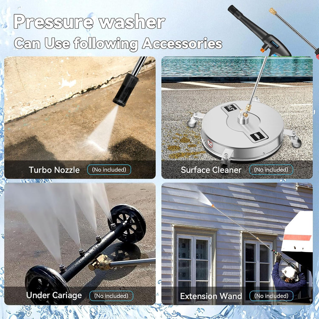 5000 PSI Adjustable Electric Pressure Washer, 2026 New Power Washer Pressure Adjustable (2500PSI-5000PSI) with 23ft