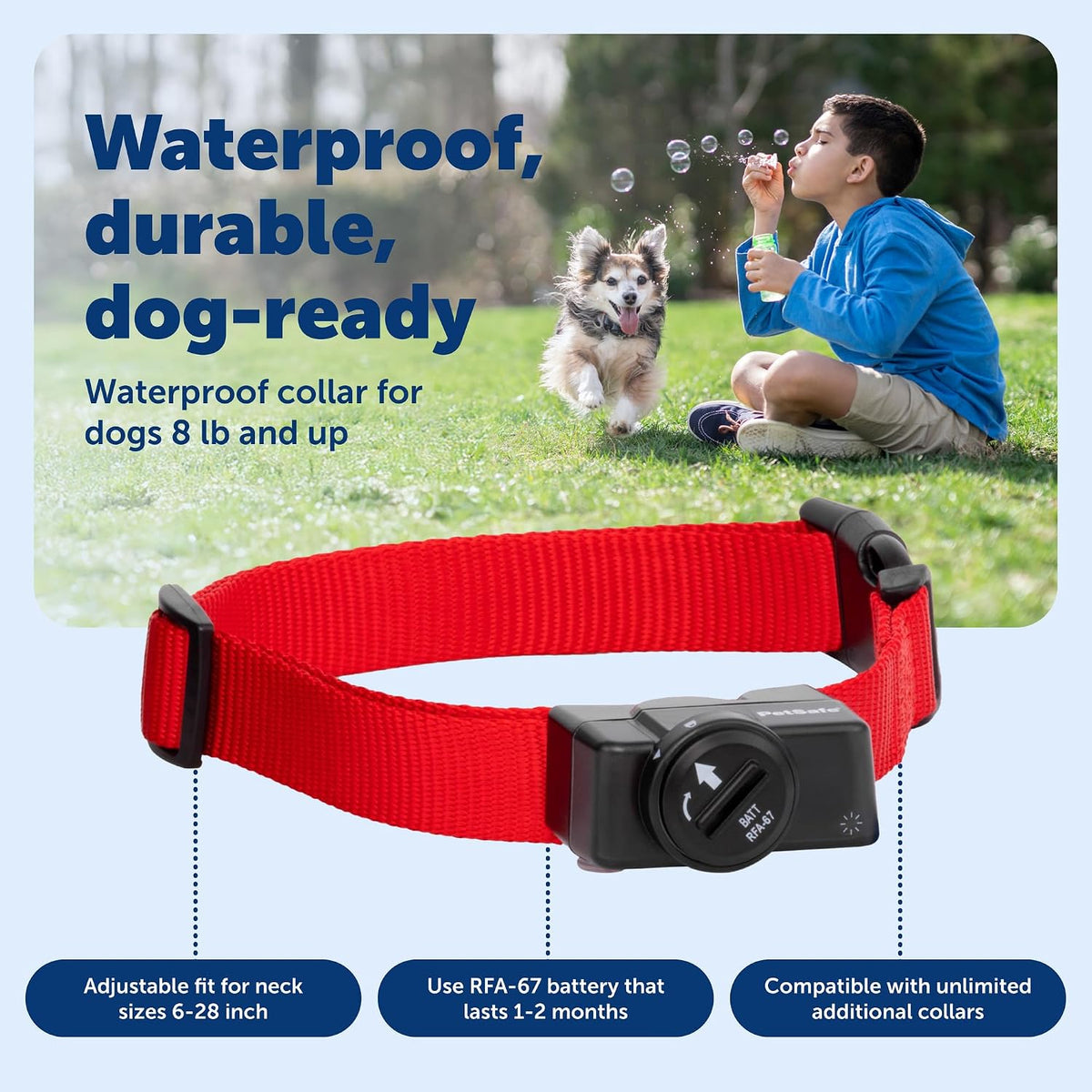 Wireless Fence Pet Containment System, 2 Dogs, Up to 1/2 Acre