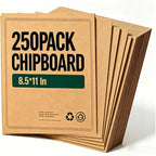 Thin 22pt Chipboard Sheets 8.5 x 11, 150 Kraft Cardboard for Crafts