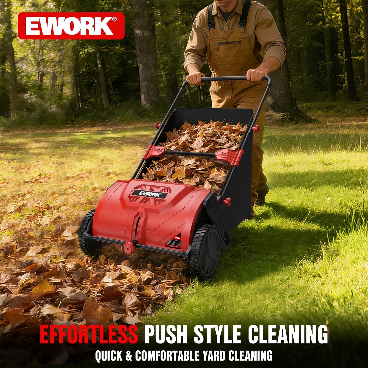 Push Lawn Sweeper 26-Inch with 3.5 cu.ft. Hopper Bag for Yard Clean