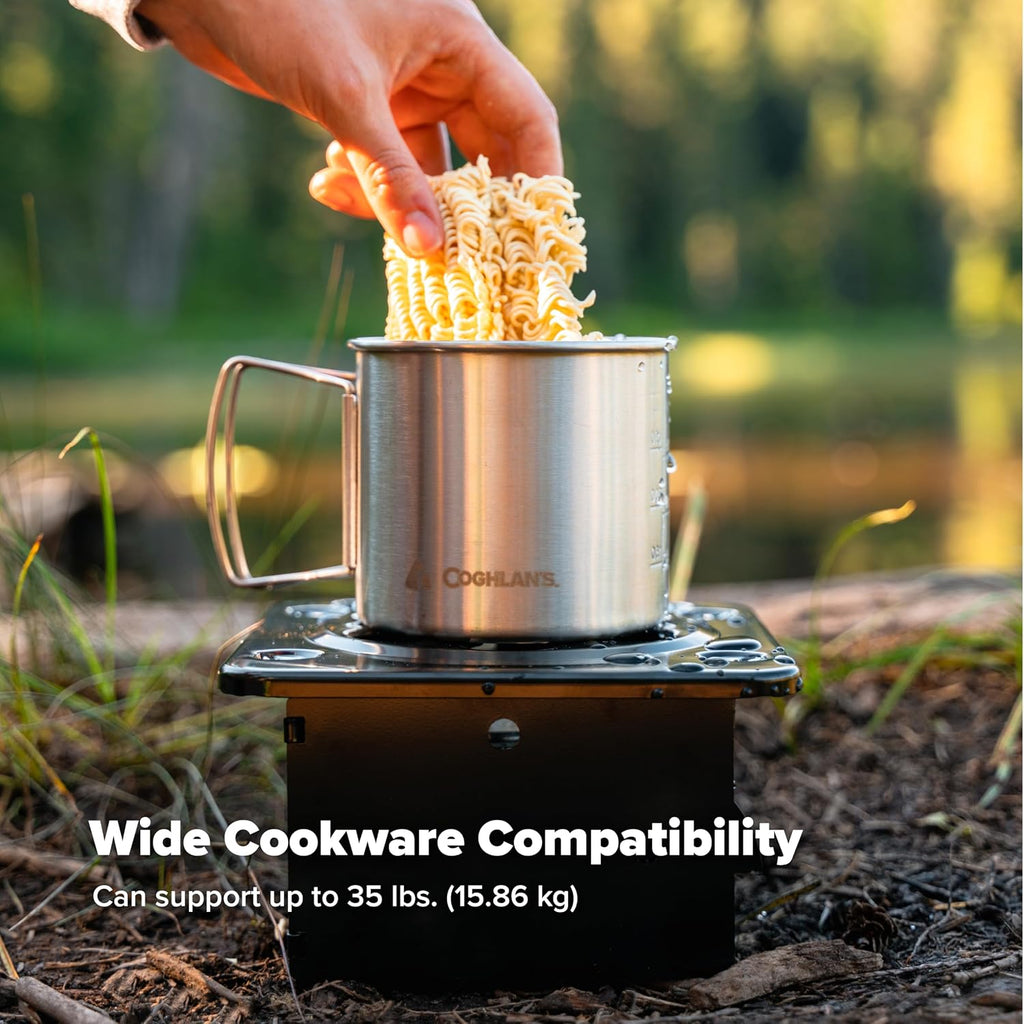 Portable Folding Camp Stove – Compact, Lightweight Steel Cooking Stove for Camping, Backpacking, Hiking, or Emergency