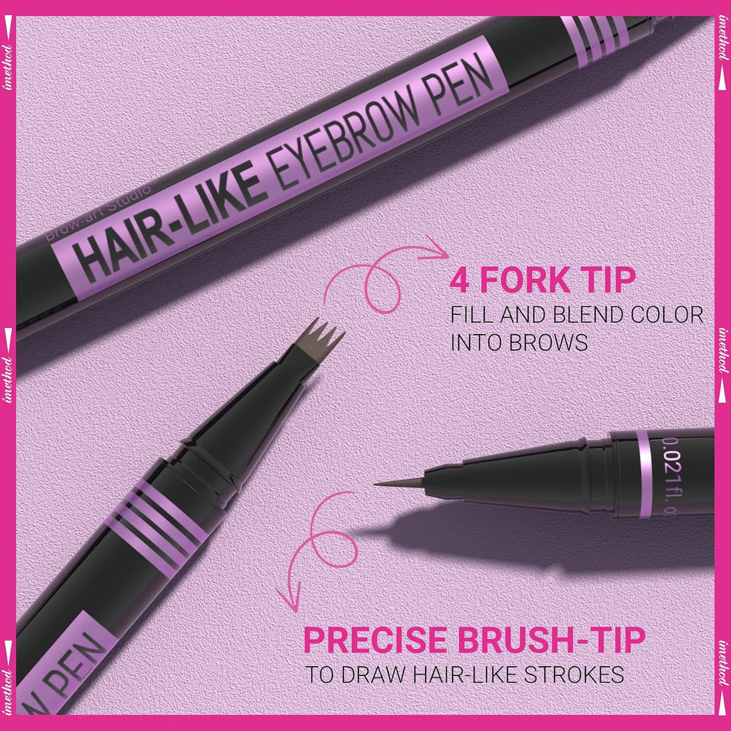 Eyebrow Pen - Eyebrow Pencil Magic 2-in-1 Eye Brow Pencils for Women with 4-Fork-Tip and Precise Brush-Tip Create
