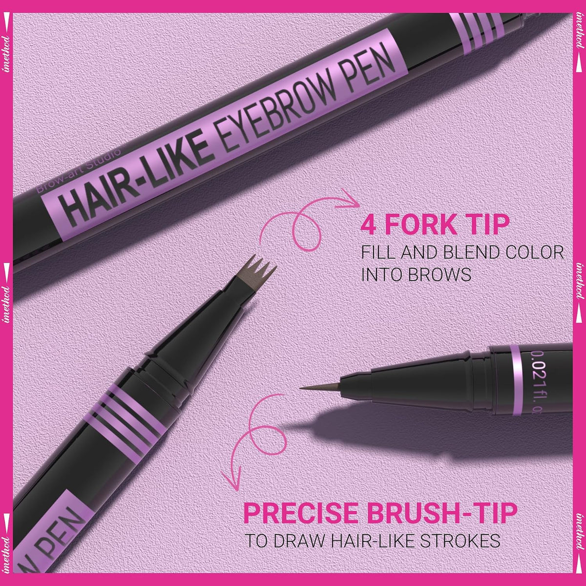 Eyebrow Pen - Eyebrow Pencil Magic 2-in-1 Eye Brow Pencils for Women with 4-Fork-Tip and Precise Brush-Tip Create