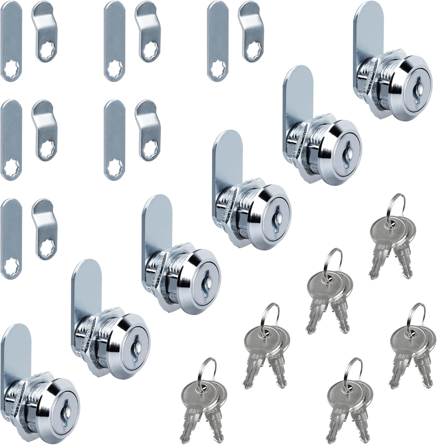 Cabinet Cam Locks Keyed ，5/8" Cabinet Cam Lock for Files Drawers Tool Box Barrel Lock, 6 Pack