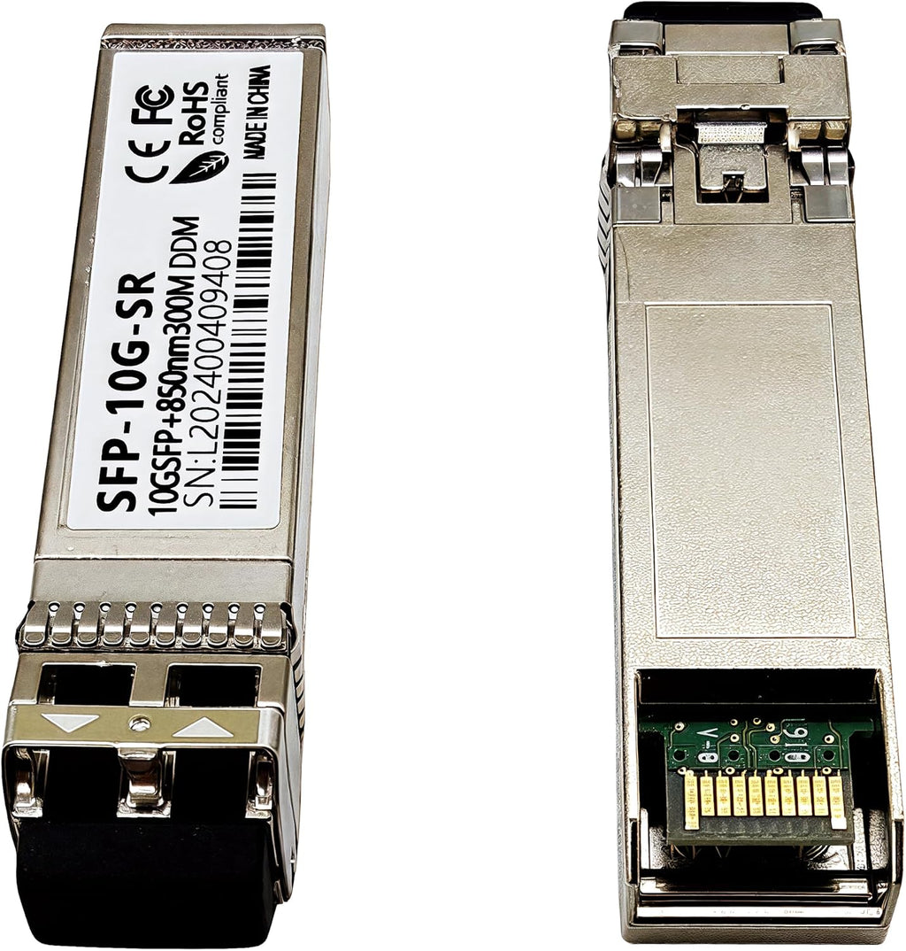 10G SFP+ Transceiver Module, 850nm Multimode, LC Connector, 300M Range,SFP Multi-Mode LC Module, SFP-10GB-SR,Compatible with Meraki,Ubiquiti,Cisco,Mikrotik,Netgear,D-Link and More (1)