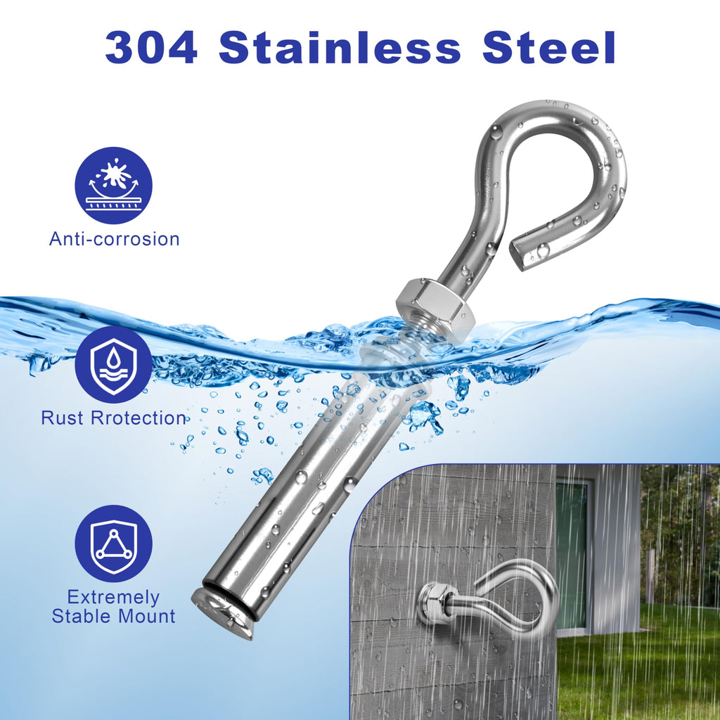 SRZTXU 32 Pack 1/4" X 3-1/2" Expansion Eye Bolt,Concrete Eyebolt Anchors
