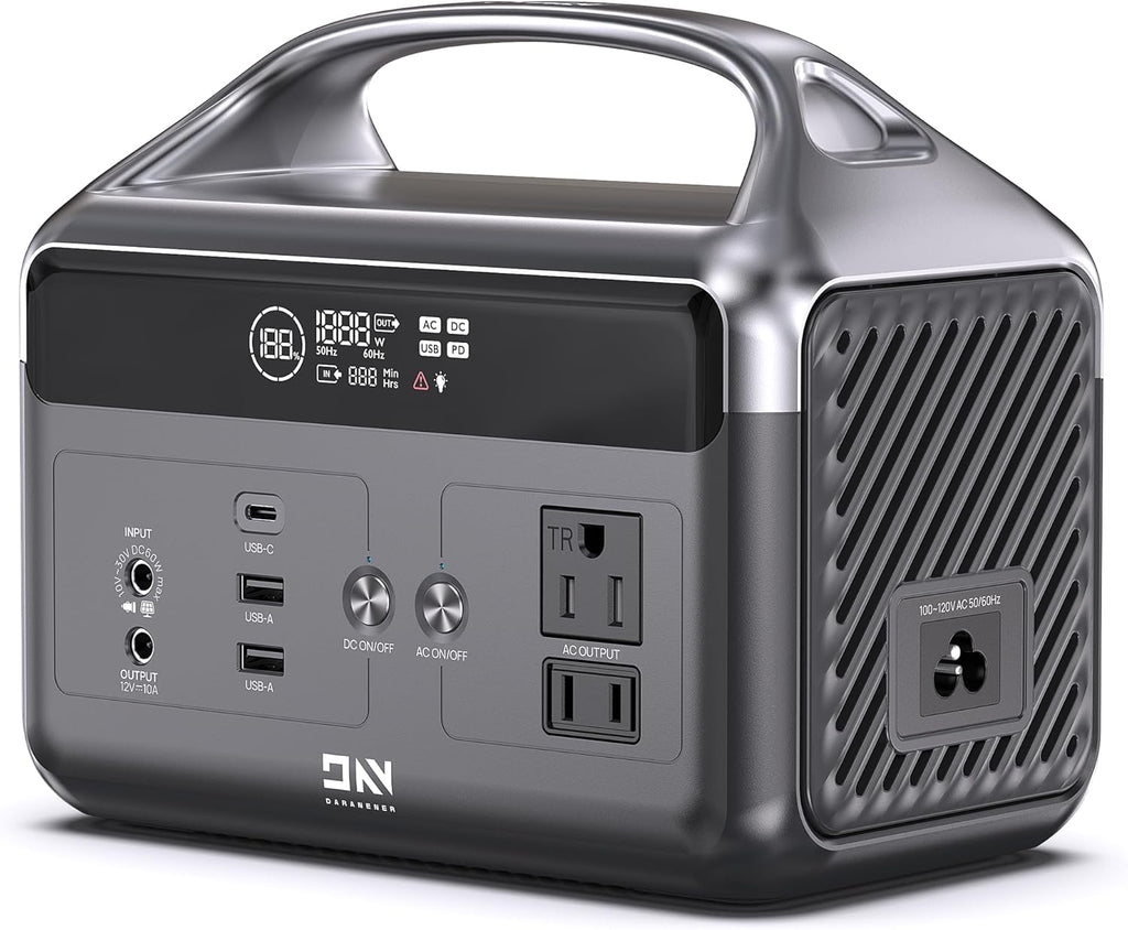 300W Portable Power Station, 192Wh LiFePO4 Solar Generator (600W Surge), 2H Fast Charging Power Bank w/ 2 AC Outlets