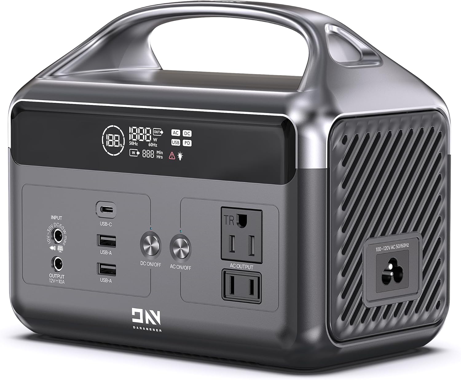 300W Portable Power Station, 192Wh LiFePO4 Solar Generator (600W Surge), 2H Fast Charging Power Bank w/ 2 AC Outlets