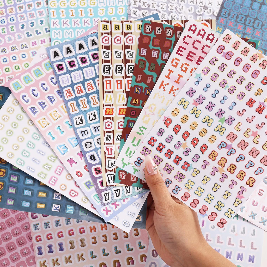 2000+ Pcs Alphabet Sticker for Journaling,Fun & Colorful Craft Letter Stickers for Junk Journal, Scrapbooking