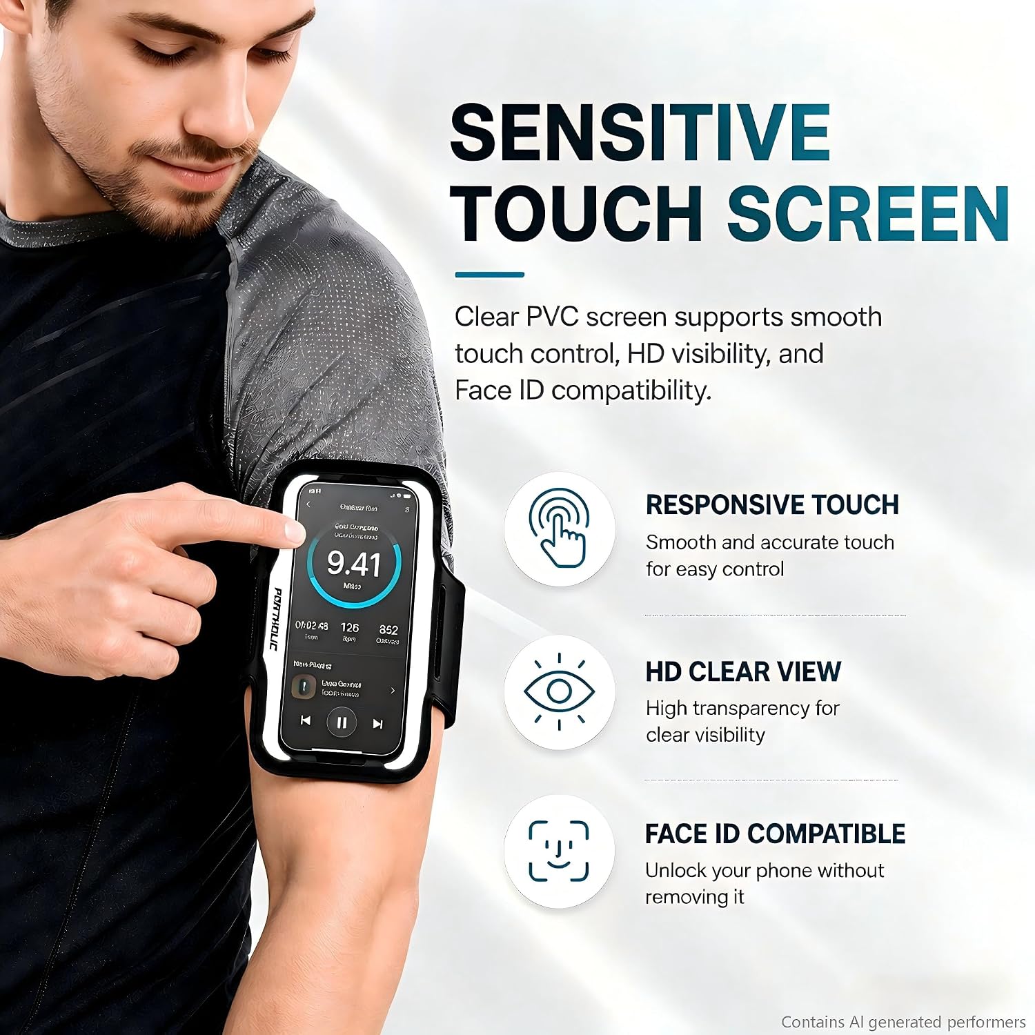 2026 Running Armband Water Resistant Sports Phone Holder Case with Extension Strap,Card Slot Up to 6.9" Phone for