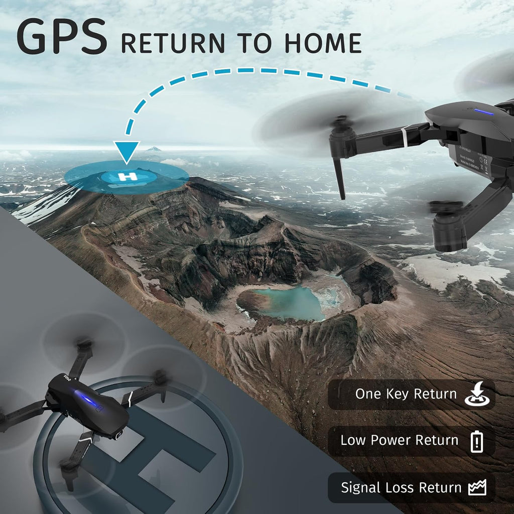 X9 4K GPS Drone with Camera, Foldable FPV RC Quadcopter