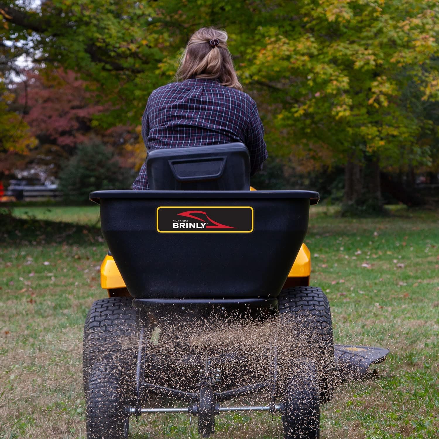 BS36BH-A Tow Behind Broadcast Spreader with Universal Hitch, 175 lb.+ -Flat Black