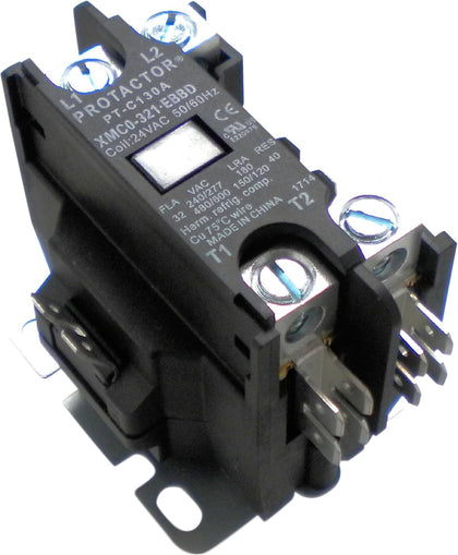 1 Pole 32 AMP Heavy Duty Enclosed AC Contactor | Replaces Virtually All Residential 1 Pole Models Rated at 32 Amps or