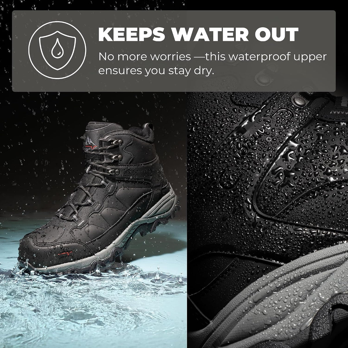 Men's Waterproof Steel Toe Work Boots | Slip Resistant ASTM-certified Safety Toe Boots for Men for