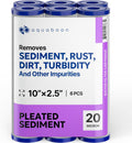 20 Micron Pleated Sediment Filter Cartridge 10 x 2.5 6-Pack
