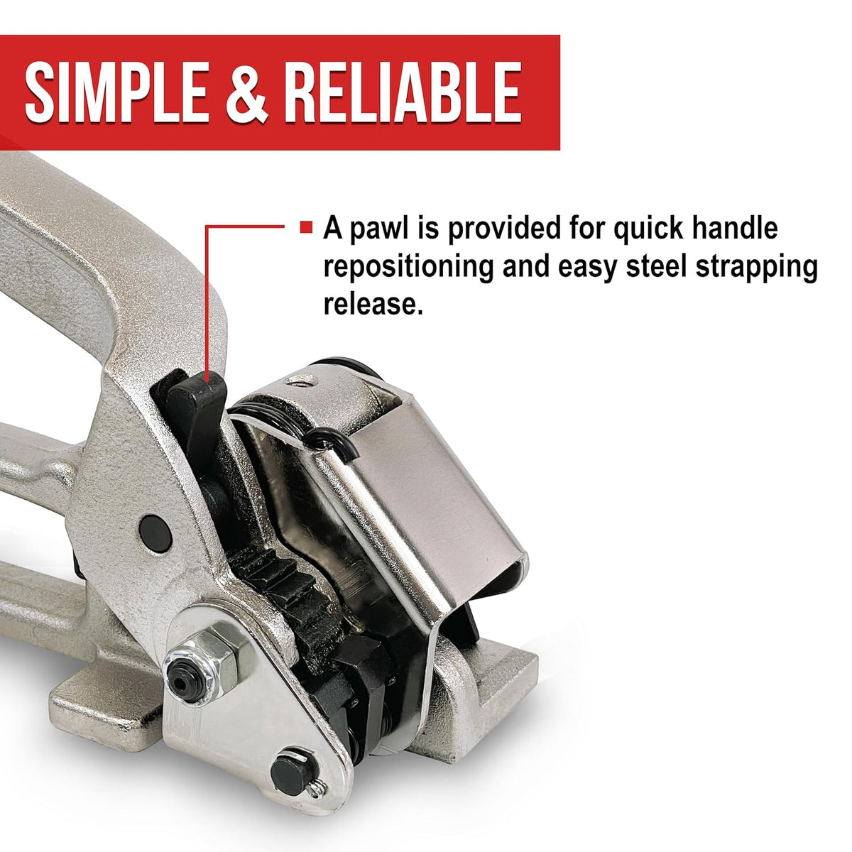 8NET Steel Strapping Tensioner Fits 3/8" - 3/4" Strapping Coil Width, Handle Length 13" - Heavy Duty - Strapping