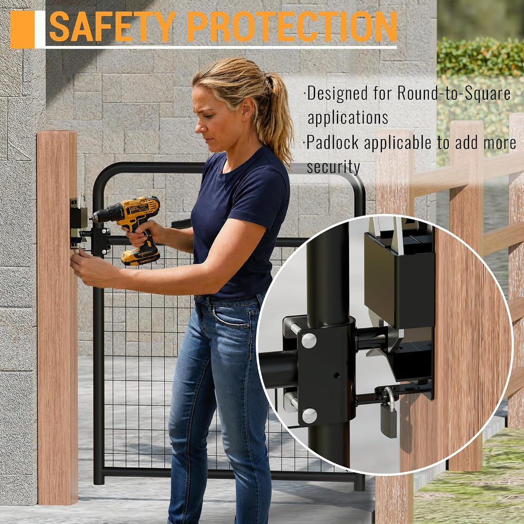 2 Way Farm Gate Latch Heavy Duty Lockable Livestock Gate Latch, 1 Pack
