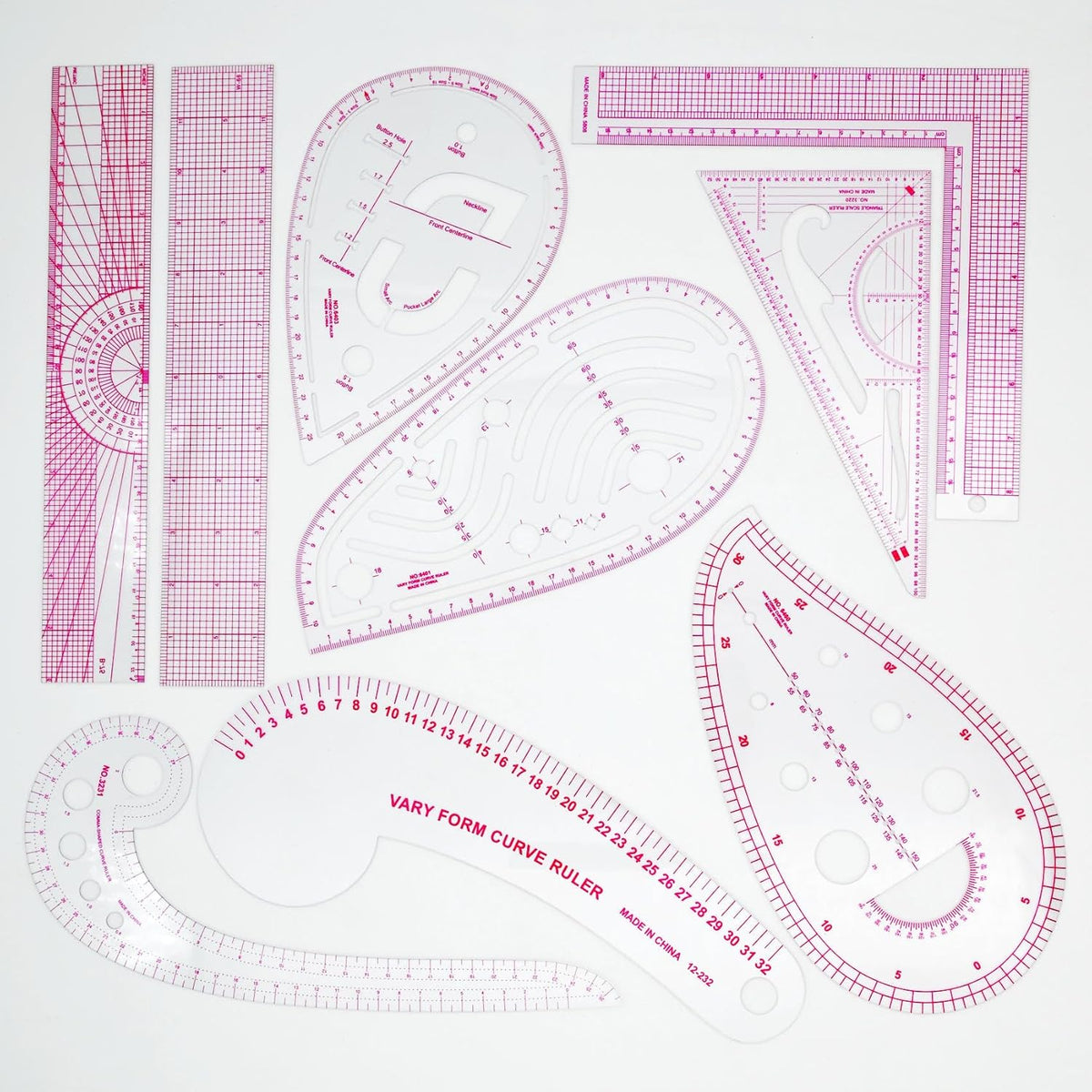 Clear Metric Sewing Rulers,French Curve Sewing Rulers Set,Sewing Tools Supplies for Quilting, Dressmaking, Tailors