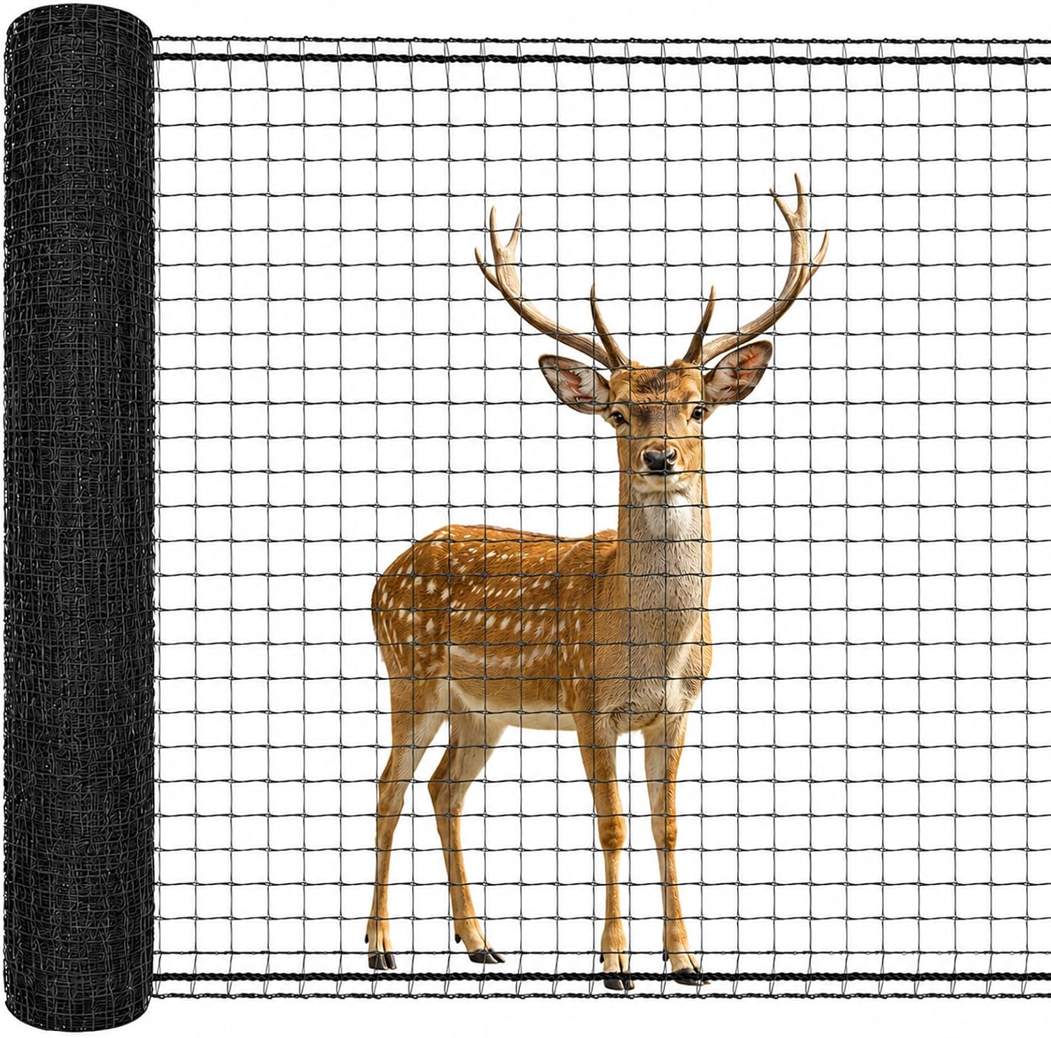 Deer Fence Netting, 7x100 Ft Plastic Mesh Fence Roll, Temporary Fence Black