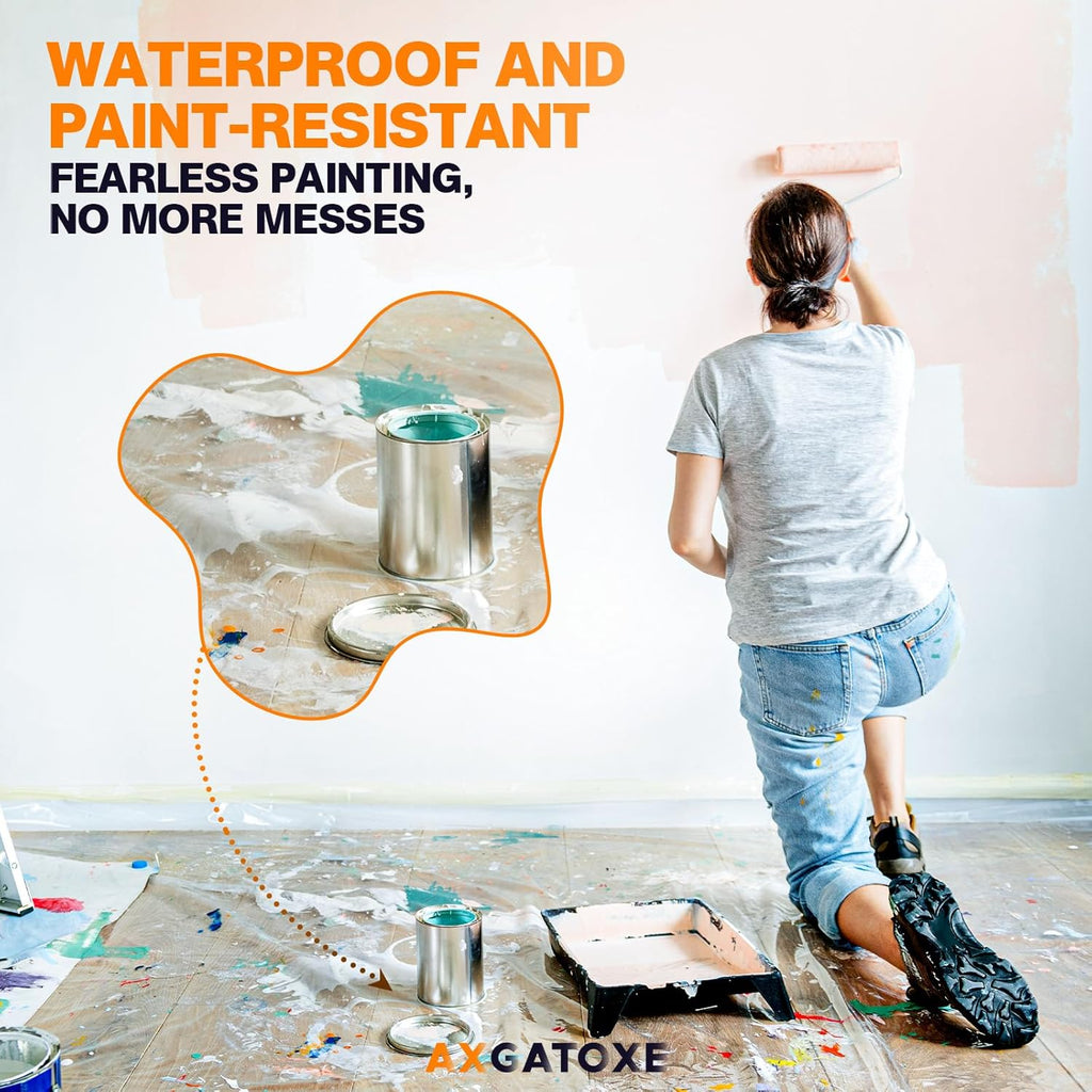 12 x 9 Ft Plastic Drop Cloths for Painting (10-Pack)