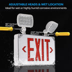 LEONLITE Wet Location LED Exit Sign with Emergency Lights White