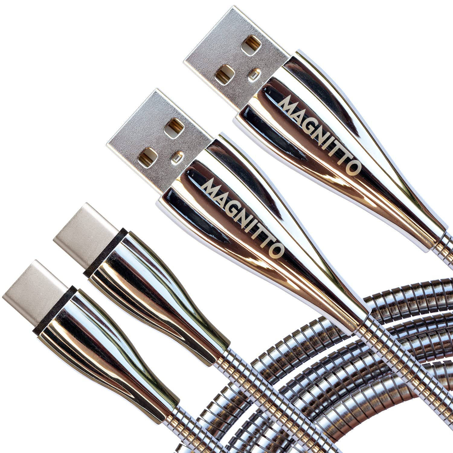 USB Type C Cable, Metal Braided Cord 6ft 2-Pack, Fast Type-C Charger Durable USB-A to USB-C Charging Cable for