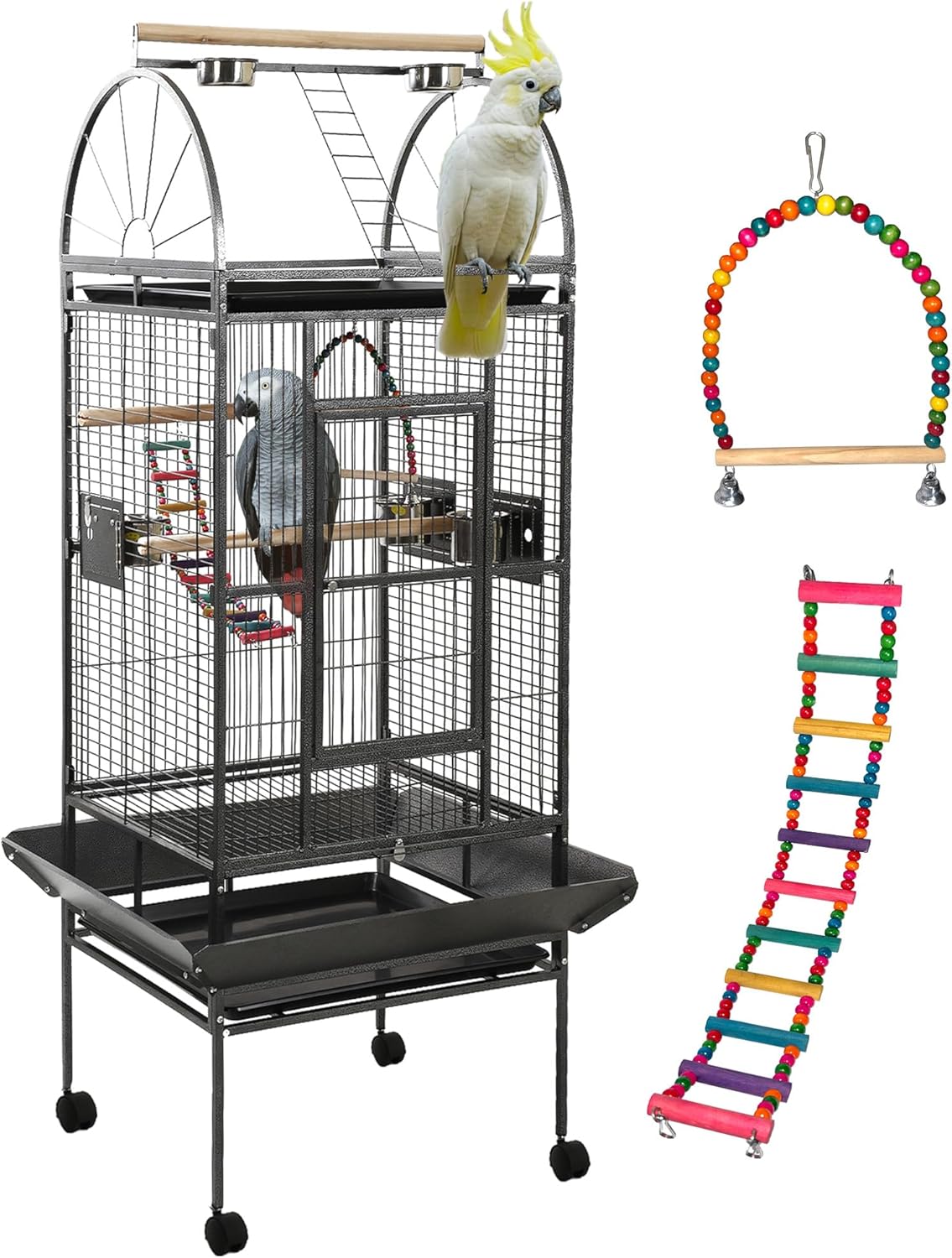68'' Large Parrot Cage, Large Bird Cages for Parrots,Conure Cage for Birds, Cockatiel Cage with Play