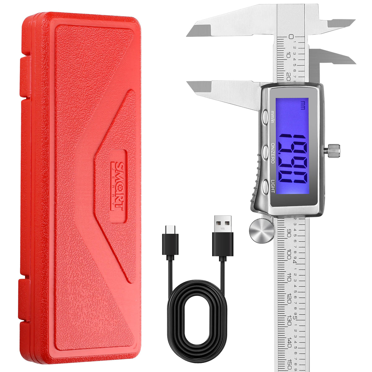6'' Rechargeable Digital Caliper, All Metal & Long Lasting Design