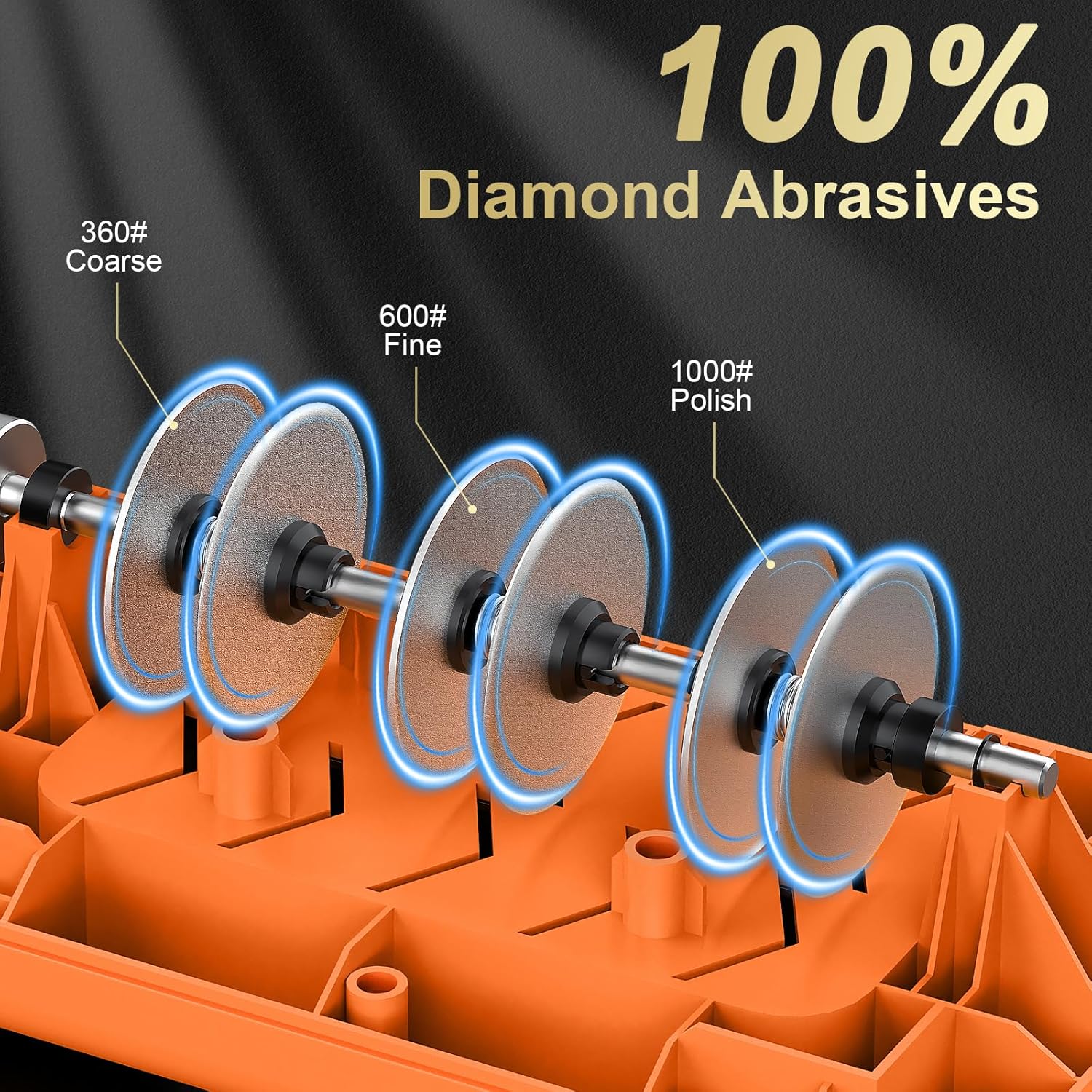 Electric Knife Sharpener for Kitchen Knives, 3-Stage Professional Sharpening System with 100% Diamond Abrasives
