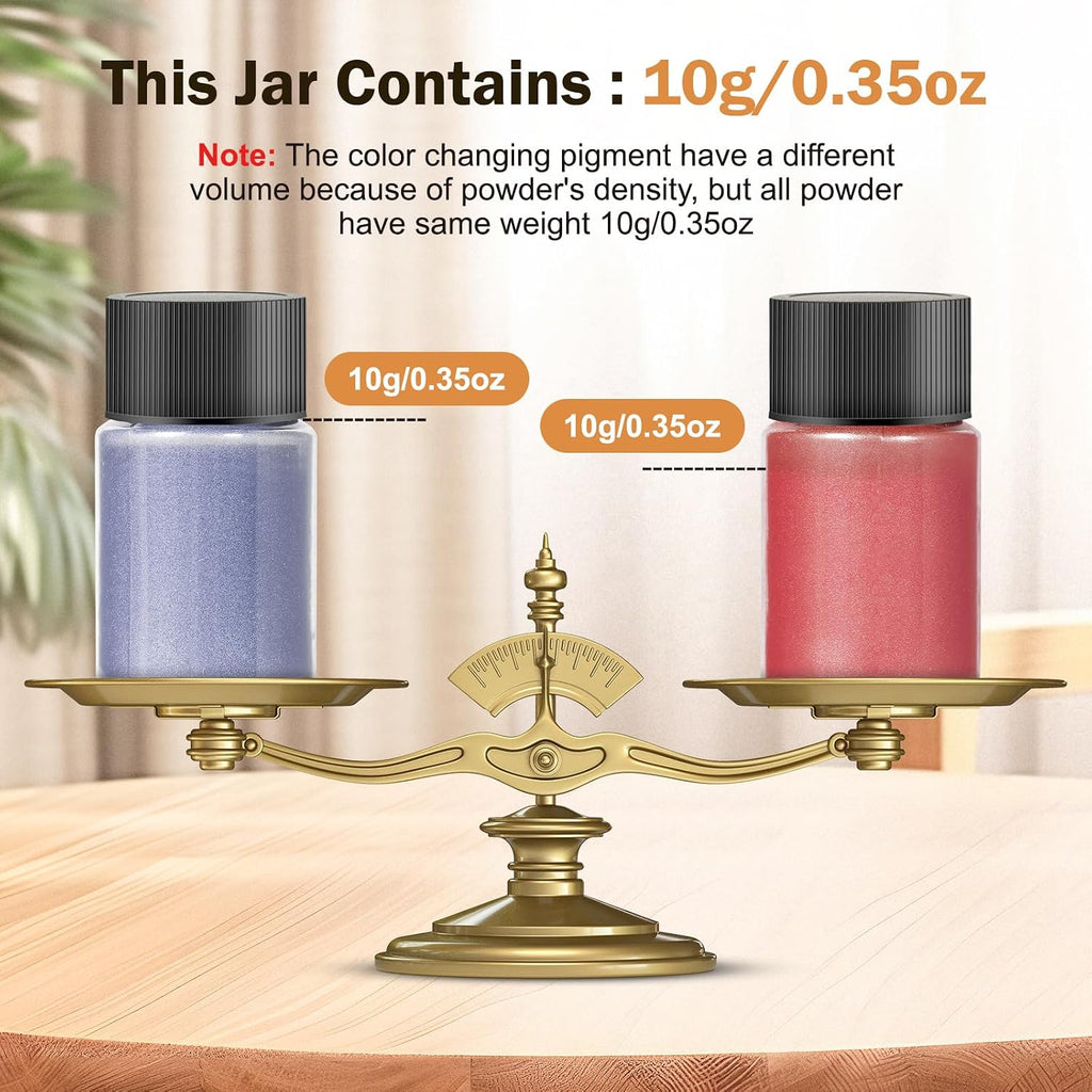 Mica Powder 12 Colors Pearlescent Pigment - for Resin Epoxy, Soap Making, Nail Polish, Lip Gloss, Eye Shadow, Bath