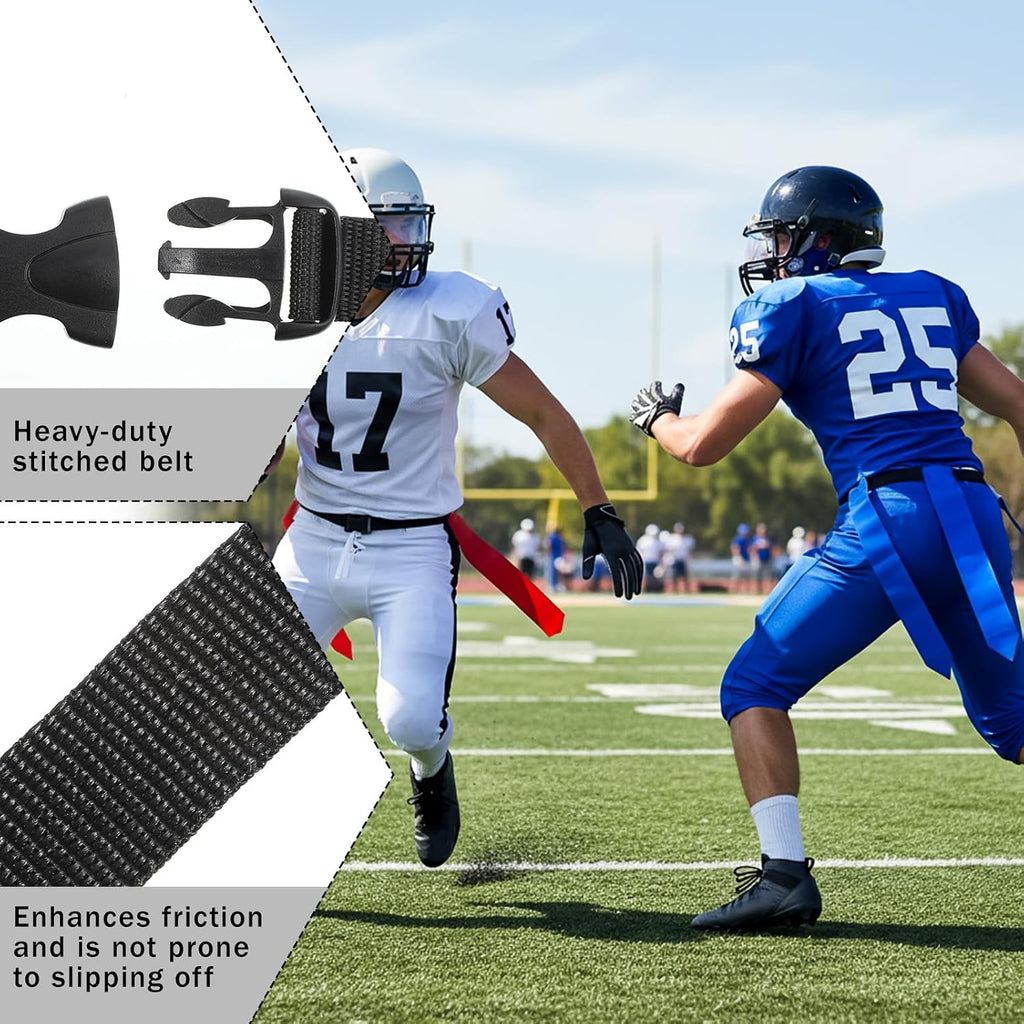 Flag Football Belts, 14 Player Adjustable Flag Football Belts with 42 Flags for Adults Youth Sports Training Competition