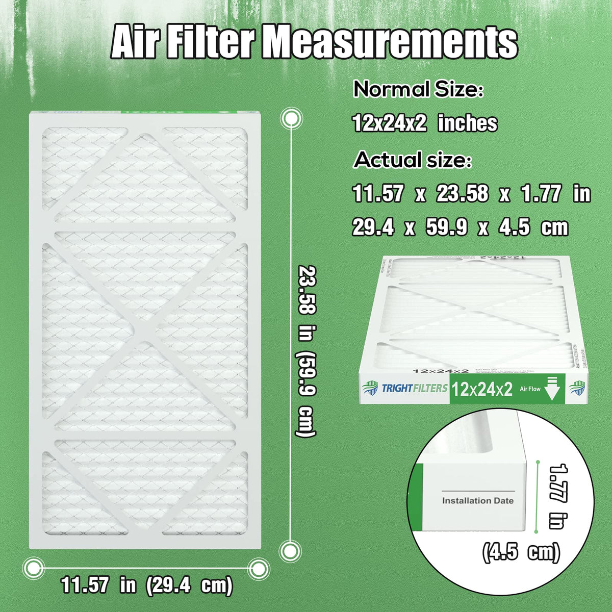 MERV-8 12x24x2 Air Furnace Filter 4 Pack