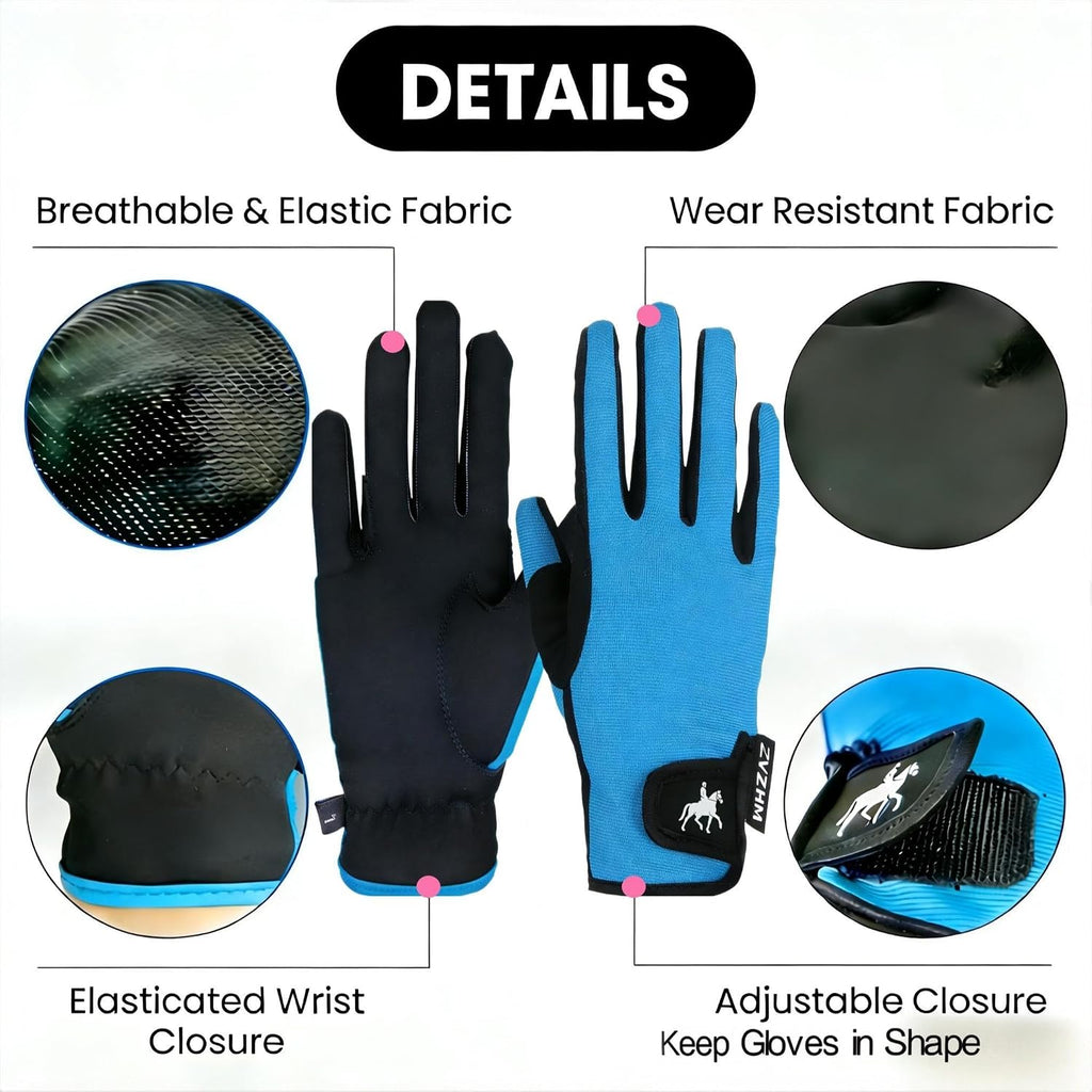 Horse Riding Gloves Equestrian for Women, Mesh Breathable