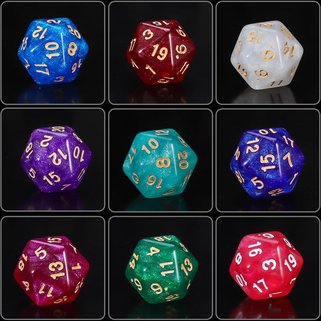 10 Sets Polyhedral Dice - 70 Pcs (10 X 7) RPG Dice + 1 Large Dice Bag