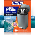 Ultra Strong Signature Scents 13G Trash Bags, Fresh Clean, 80ct | 13 Gallon Black Kitchen Trash Bags with 25% More