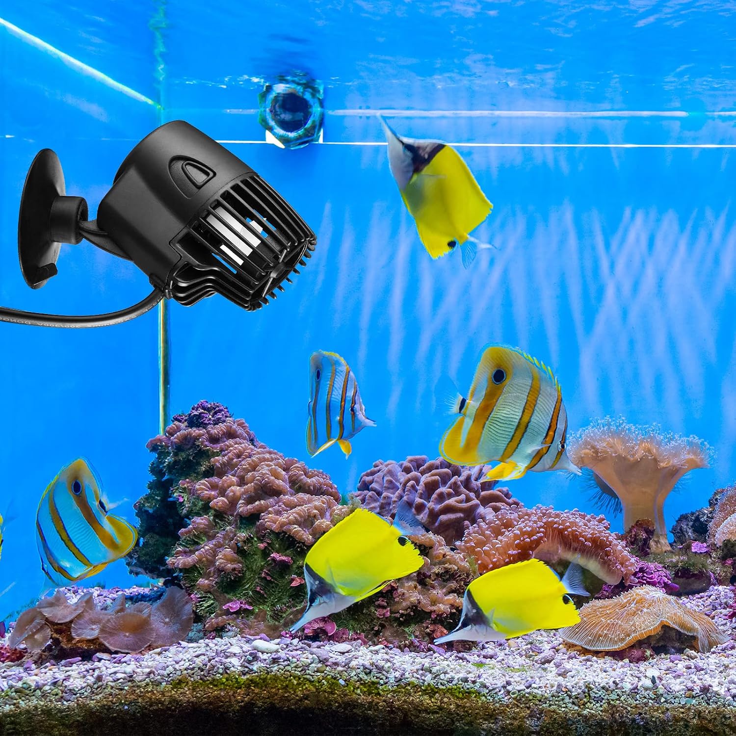 4 Pcs 800 Gph Aquarium Circulation Pump with Magnetic Suction Base 360 Degree Rotating Wave Maker Submersible