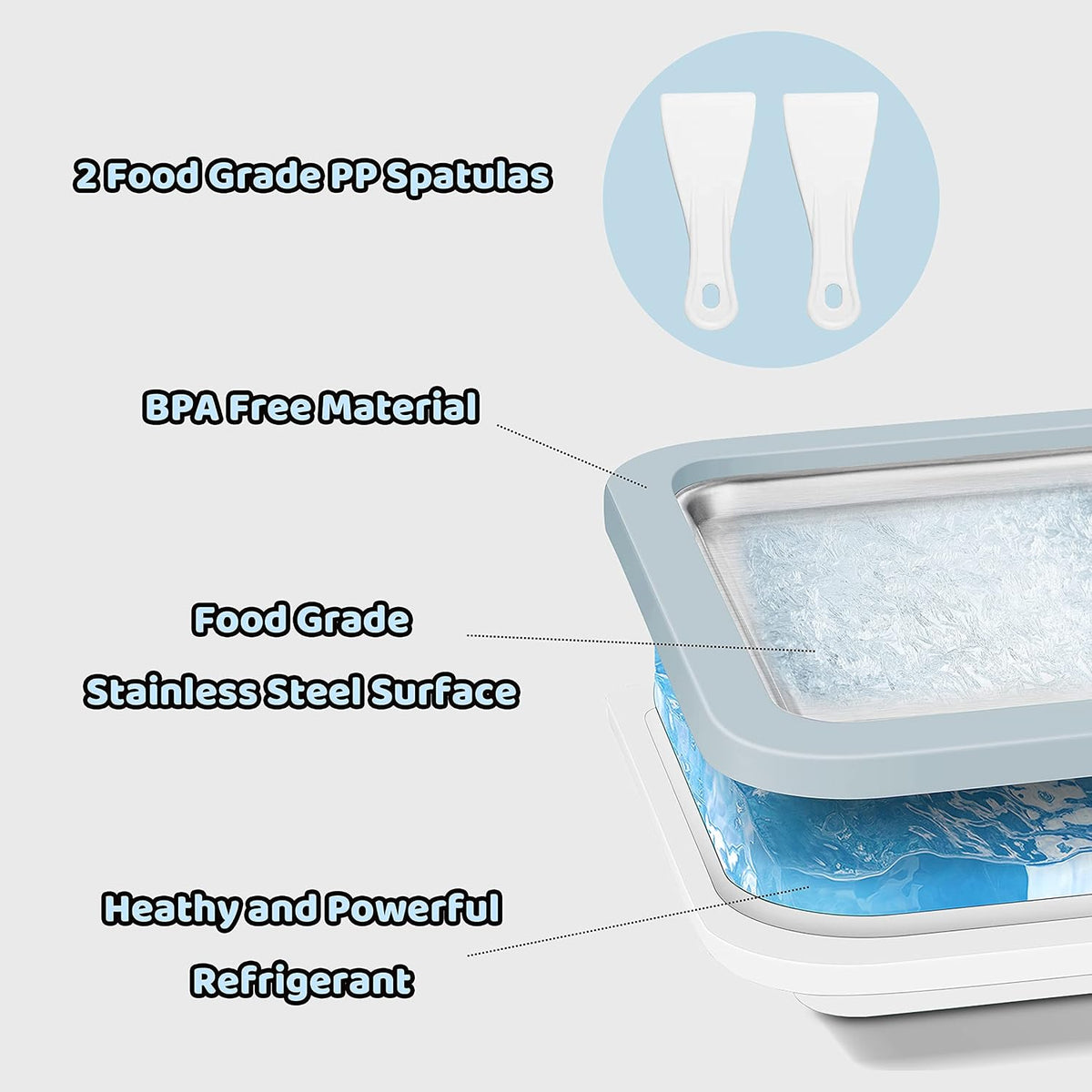 Ice Cream Roll Maker Rolled Ice Cream Machine, Sweet Spot Pan, Instant Cold Plate, Ideal for Making Rolled Ice Cream
