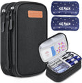 Double Layer Insulin Cooler Travel Case, Expandable Space, Black
