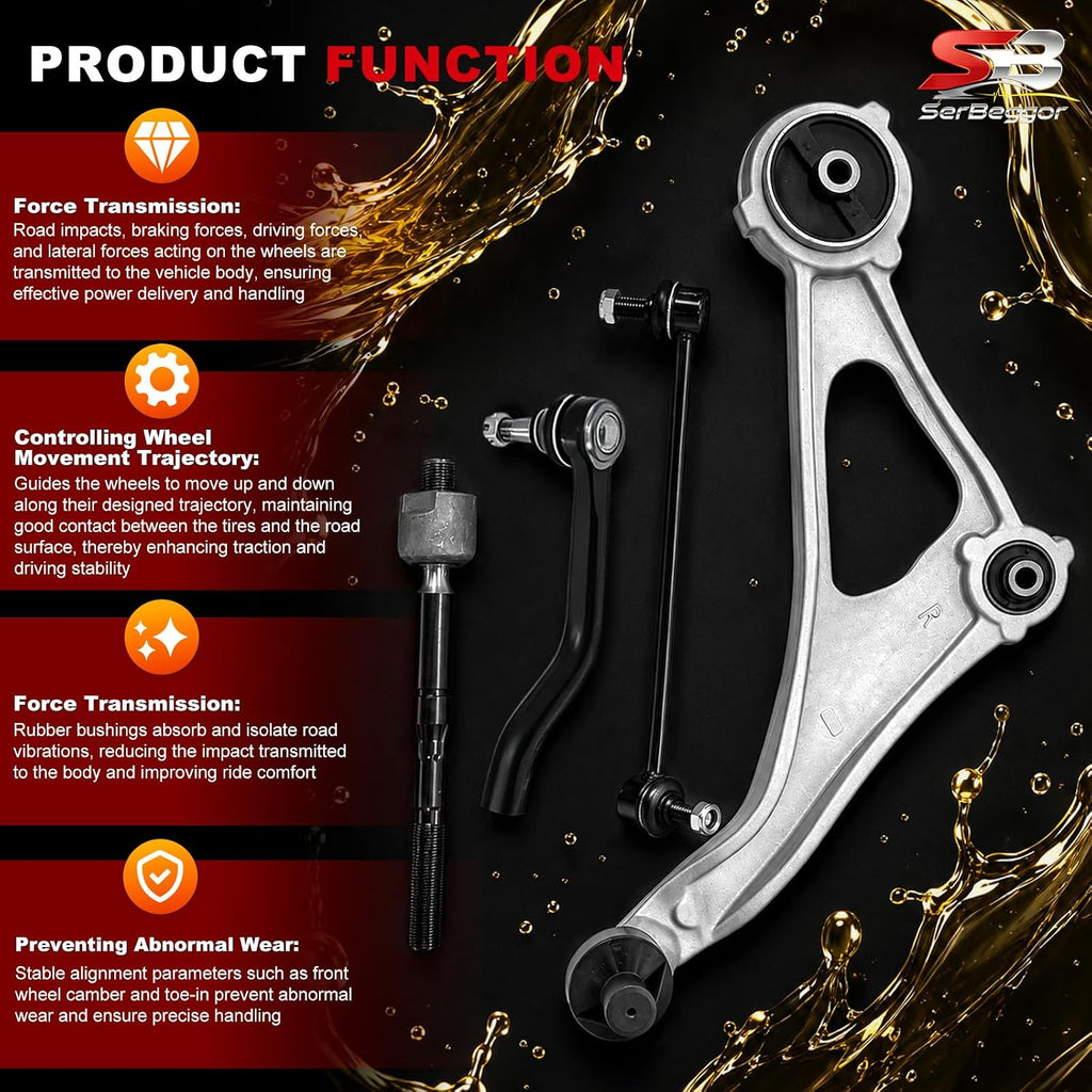 Front Lower Control Arm Kit Compatible with Nissan Altima 14-18 Maxima16-23