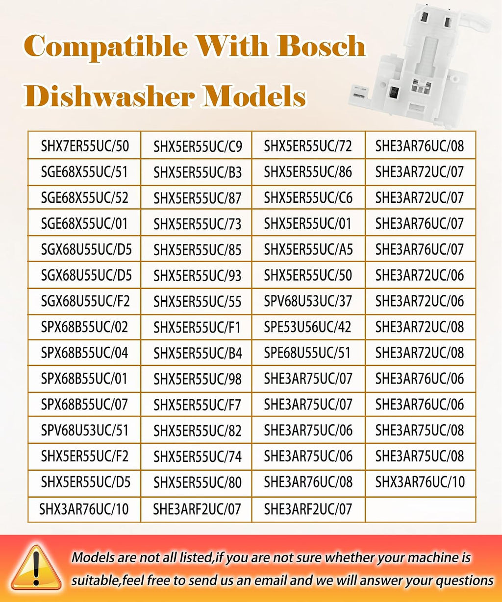 10006917 Dishwasher Door Latch Lock Assembly Fits for Bosch Dishwashers