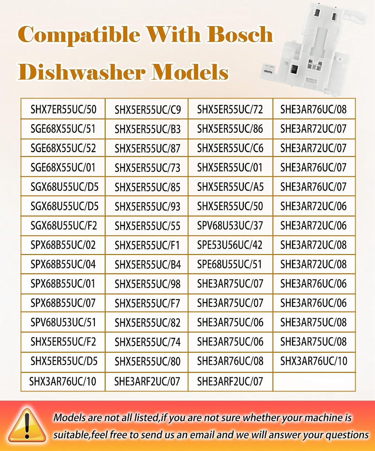 10006917 Dishwasher Door Latch Lock Assembly Fits for Bosch Dishwashers