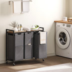 Laundry Sorter 3 Section, Laundry Hamper with Wheels, 3 × 11.5 Gal (43.4L), Rolling Laundry Basket, Pull-Out and