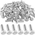 Zonon 50 Pcs 1/4-20 x 3/4" Hex Head Screw Bolt, Silver
