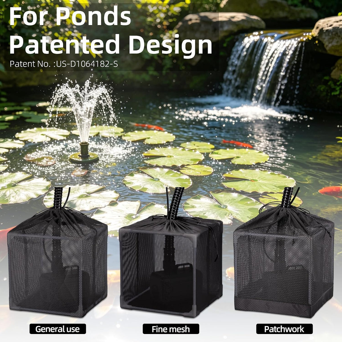 Pond Filter, 10" Fine Mesh Water Pump Barrier Bag Box Basket