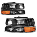 Headlight Assembly Compatible with 99-02 Chevy Silverado Black