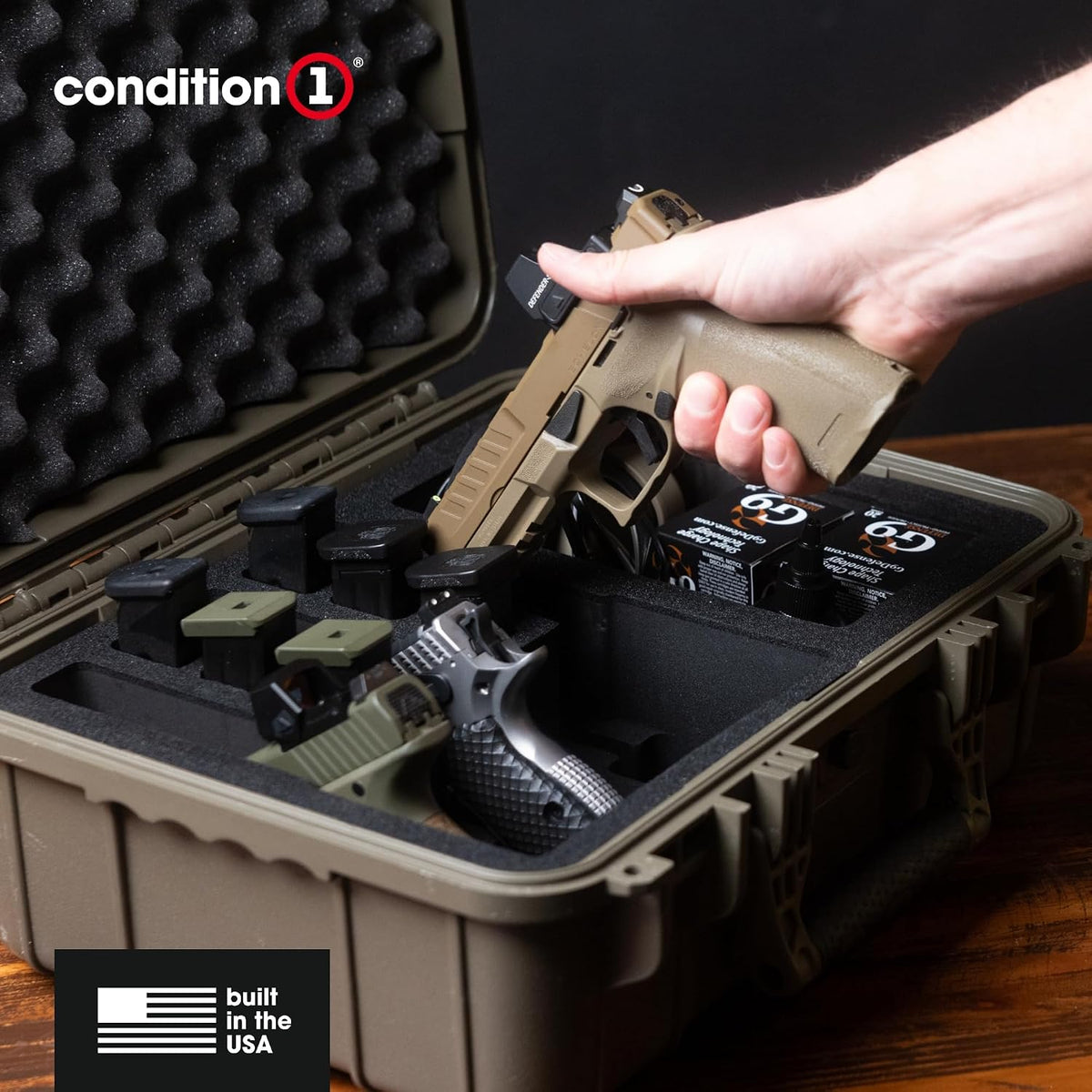 16" Pistol Case, Model 179, Heavy Duty Waterproof Hard Gun Case | With Slot Mag, Waterproof Hard Gun Case, TSA