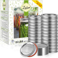 24Pcs Canning Lids with 24Pcs Rings Regular Mouth, Premium Mason Jar Lids with Bands/Rings for Ball, Kerr Jars - Food