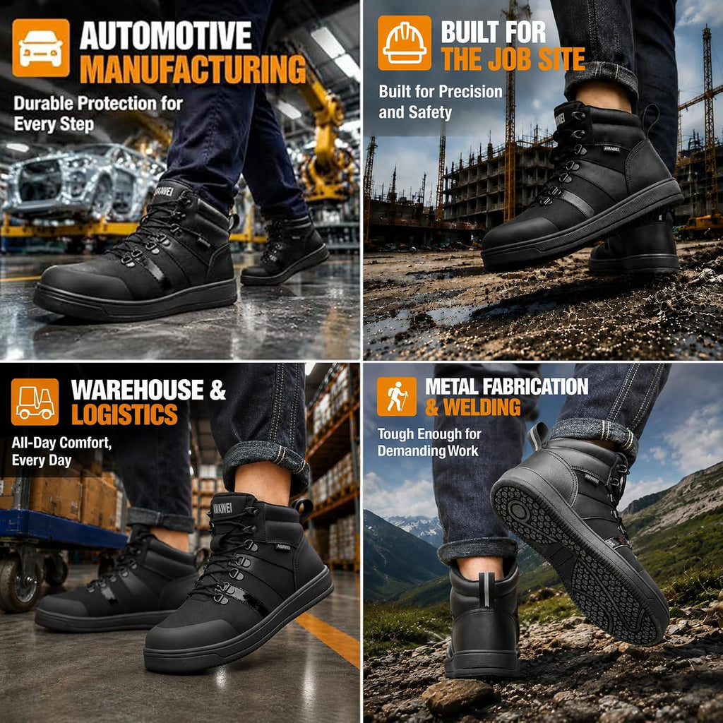 Steel Toe Boots For Men,Non Slip Work Boots